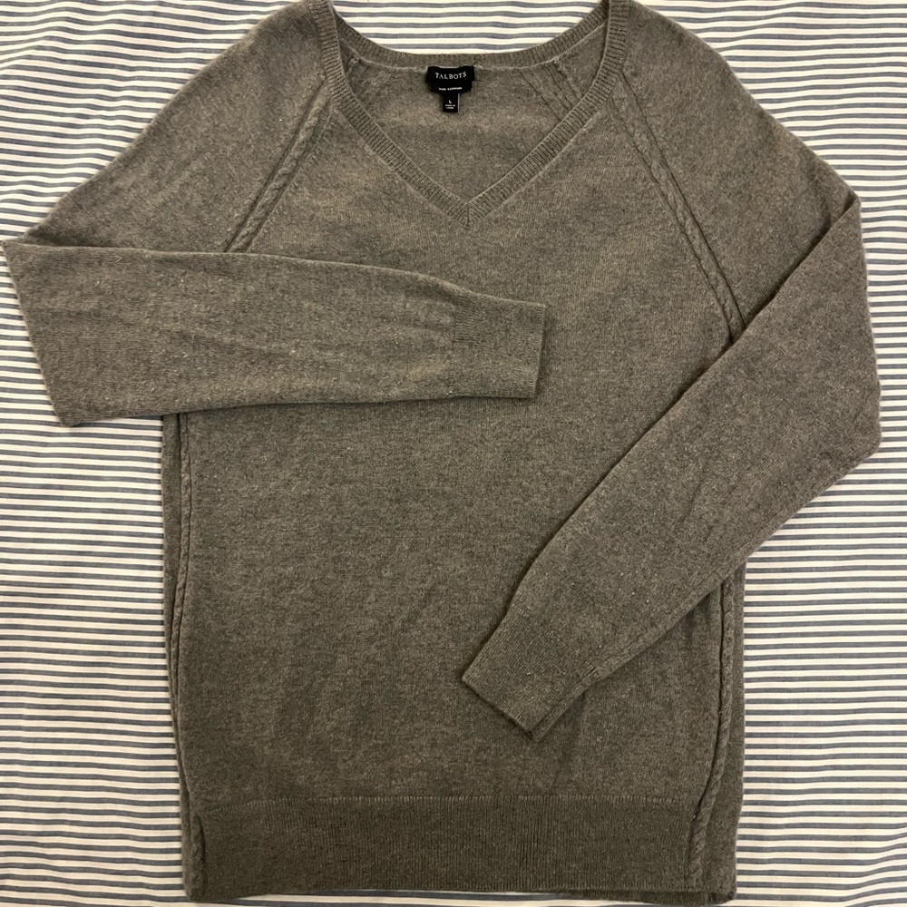 Talbots Gray Cashmere Sweater
